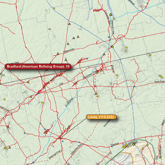 Appalachian Basin Printed Map Updated October 2017 map detail