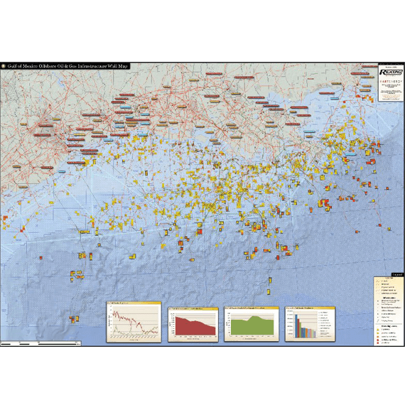 Gulf of Mexico  Infrastructure Printed Map Updated October 2017 Preview