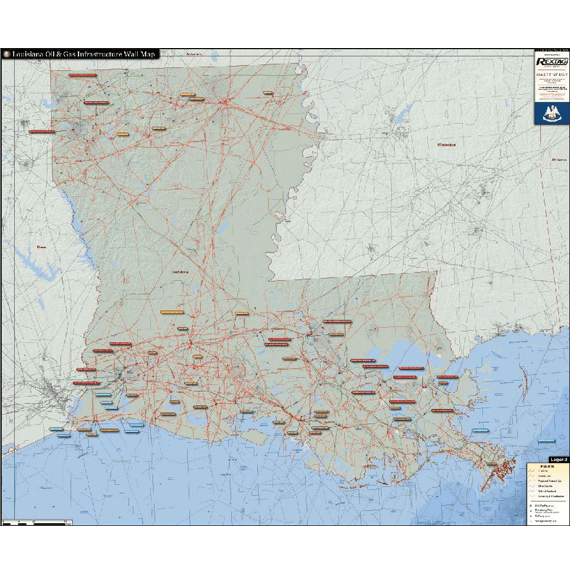 Louisiana Oil & Gas Infrastructure Printed Map Updated October 2017 Preview