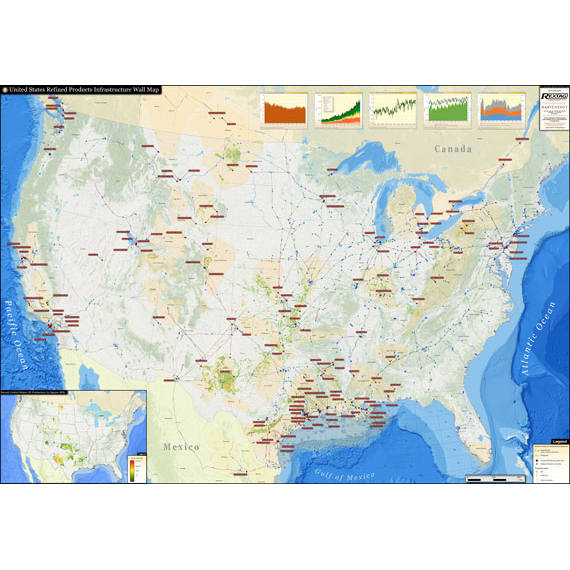 U.S. Refined Products Infrastructure Printed Map Updated January 2019